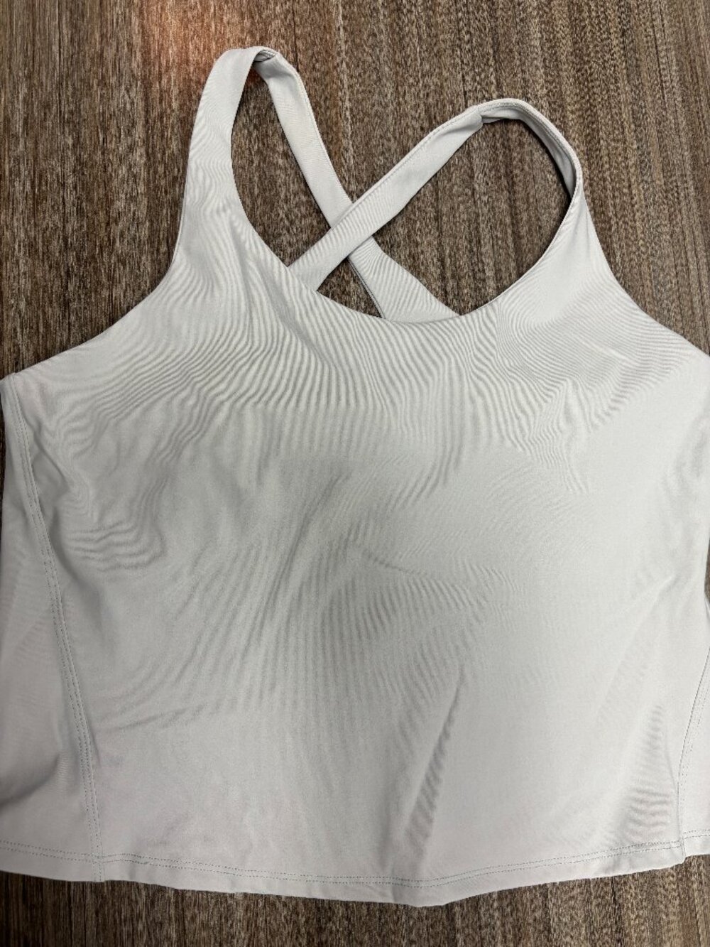 SPANX Get Moving Contour Crossback Shelf Tank Top NWOT L light Gray